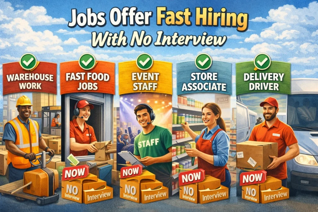 Jobs Offer Fast Hiring With No Interview